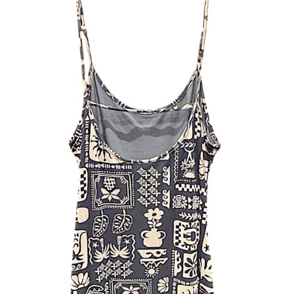 See You Monday Black and Cream Maxi Dress LARGE pit to pit 15in length 52in - Picture 5 of 7